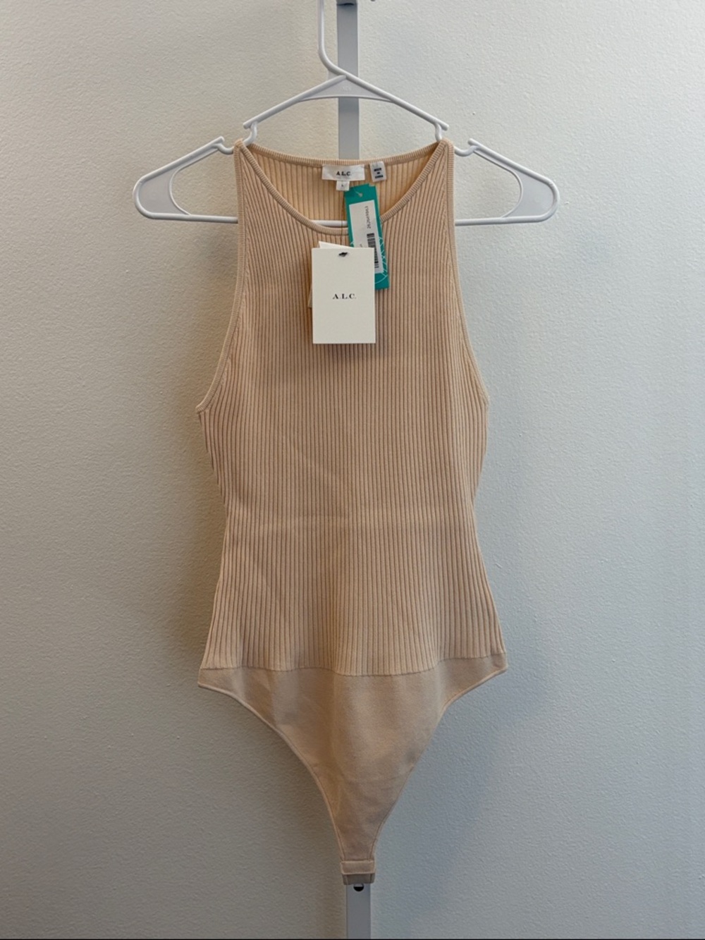 ALC Ashley Ribbed Racerback Bodysuit Size Large New With Tags NWT